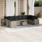 vidaXL 11-tlg. Garten-Sofagarnitur mit Kissen Hellgrau Poly Rattan vidaXL 11-tlg. Garten-Sofagarnitur mit Kissen Hellgrau Poly Rattan