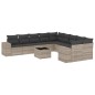 vidaXL 11-tlg. Garten-Sofagarnitur mit Kissen Hellgrau Poly Rattan vidaXL 11-tlg. Garten-Sofagarnitur mit Kissen Hellgrau Poly Rattan
