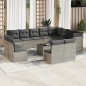 vidaXL 13-tlg. Garten-Sofagarnitur mit Kissen Hellgrau Poly Rattan vidaXL 13-tlg. Garten-Sofagarnitur mit Kissen Hellgrau Poly Rattan