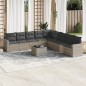 vidaXL 10-tlg. Garten-Sofagarnitur mit Kissen Hellgrau Poly Rattan vidaXL 10-tlg. Garten-Sofagarnitur mit Kissen Hellgrau Poly Rattan