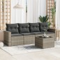 vidaXL 5-tlg. Garten-Sofagarnitur mit Kissen Hellgrau Poly Rattan vidaXL 5-tlg. Garten-Sofagarnitur mit Kissen Hellgrau Poly Rattan