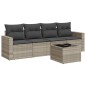 vidaXL 5-tlg. Garten-Sofagarnitur mit Kissen Hellgrau Poly Rattan vidaXL 5-tlg. Garten-Sofagarnitur mit Kissen Hellgrau Poly Rattan