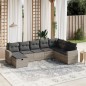 vidaXL 8-tlg. Garten-Sofagarnitur mit Kissen Hellgrau Poly Rattan vidaXL 8-tlg. Garten-Sofagarnitur mit Kissen Hellgrau Poly Rattan