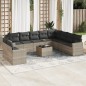 vidaXL 11-tlg. Garten-Sofagarnitur mit Kissen Hellgrau Poly Rattan vidaXL 11-tlg. Garten-Sofagarnitur mit Kissen Hellgrau Poly Rattan