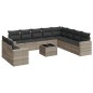 vidaXL 11-tlg. Garten-Sofagarnitur mit Kissen Hellgrau Poly Rattan vidaXL 11-tlg. Garten-Sofagarnitur mit Kissen Hellgrau Poly Rattan