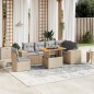 vidaXL 7-tlg. Garten-Sofagarnitur mit Kissen Beige Poly Rattan vidaXL 7-tlg. Garten-Sofagarnitur mit Kissen Beige Poly Rattan