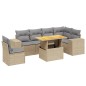 vidaXL 7-tlg. Garten-Sofagarnitur mit Kissen Beige Poly Rattan vidaXL 7-tlg. Garten-Sofagarnitur mit Kissen Beige Poly Rattan