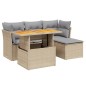 vidaXL 6-tlg. Garten-Sofagarnitur mit Kissen Beige Poly Rattan vidaXL 6-tlg. Garten-Sofagarnitur mit Kissen Beige Poly Rattan