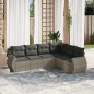 vidaXL 6-tlg. Garten-Sofagarnitur mit Kissen Hellgrau Poly Rattan vidaXL 6-tlg. Garten-Sofagarnitur mit Kissen Hellgrau Poly Rattan