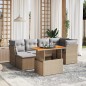 vidaXL 7-tlg. Garten-Sofagarnitur mit Kissen Beige Poly Rattan vidaXL 7-tlg. Garten-Sofagarnitur mit Kissen Beige Poly Rattan