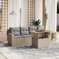 vidaXL 5-tlg. Garten-Sofagarnitur mit Kissen Beige Poly Rattan vidaXL 5-tlg. Garten-Sofagarnitur mit Kissen Beige Poly Rattan