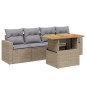 vidaXL 5-tlg. Garten-Sofagarnitur mit Kissen Beige Poly Rattan vidaXL 5-tlg. Garten-Sofagarnitur mit Kissen Beige Poly Rattan