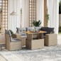 vidaXL 6-tlg. Garten-Sofagarnitur mit Kissen Beige Poly Rattan vidaXL 6-tlg. Garten-Sofagarnitur mit Kissen Beige Poly Rattan