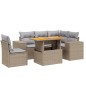 vidaXL 6-tlg. Garten-Sofagarnitur mit Kissen Beige Poly Rattan vidaXL 6-tlg. Garten-Sofagarnitur mit Kissen Beige Poly Rattan