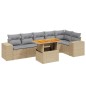 vidaXL 7-tlg. Garten-Sofagarnitur mit Kissen Beige Poly Rattan vidaXL 7-tlg. Garten-Sofagarnitur mit Kissen Beige Poly Rattan