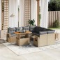 vidaXL 9-tlg. Garten-Sofagarnitur mit Kissen Beige Poly Rattan vidaXL 9-tlg. Garten-Sofagarnitur mit Kissen Beige Poly Rattan
