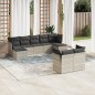 vidaXL 9-tlg. Garten-Sofagarnitur mit Kissen Hellgrau Poly Rattan vidaXL 9-tlg. Garten-Sofagarnitur mit Kissen Hellgrau Poly Rattan