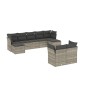 vidaXL 9-tlg. Garten-Sofagarnitur mit Kissen Hellgrau Poly Rattan vidaXL 9-tlg. Garten-Sofagarnitur mit Kissen Hellgrau Poly Rattan