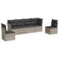 vidaXL 6-tlg. Garten-Sofagarnitur mit Kissen Hellgrau Poly Rattan vidaXL 6-tlg. Garten-Sofagarnitur mit Kissen Hellgrau Poly Rattan