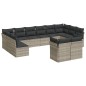 vidaXL 12-tlg. Garten-Sofagarnitur mit Kissen Hellgrau Poly Rattan vidaXL 12-tlg. Garten-Sofagarnitur mit Kissen Hellgrau Poly Rattan