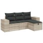 vidaXL 4-tlg. Garten-Sofagarnitur mit Kissen Hellgrau Poly Rattan vidaXL 4-tlg. Garten-Sofagarnitur mit Kissen Hellgrau Poly Rattan