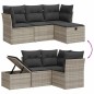 vidaXL 4-tlg. Garten-Sofagarnitur mit Kissen Hellgrau Poly Rattan vidaXL 4-tlg. Garten-Sofagarnitur mit Kissen Hellgrau Poly Rattan