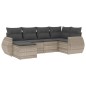 vidaXL 6-tlg. Garten-Sofagarnitur mit Kissen Hellgrau Poly Rattan vidaXL 6-tlg. Garten-Sofagarnitur mit Kissen Hellgrau Poly Rattan