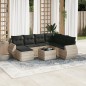 vidaXL 8-tlg. Garten-Sofagarnitur mit Kissen Hellgrau Poly Rattan vidaXL 8-tlg. Garten-Sofagarnitur mit Kissen Hellgrau Poly Rattan
