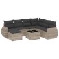 vidaXL 8-tlg. Garten-Sofagarnitur mit Kissen Hellgrau Poly Rattan vidaXL 8-tlg. Garten-Sofagarnitur mit Kissen Hellgrau Poly Rattan
