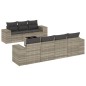 vidaXL 8-tlg. Garten-Sofagarnitur mit Kissen Hellgrau Poly Rattan vidaXL 8-tlg. Garten-Sofagarnitur mit Kissen Hellgrau Poly Rattan