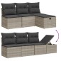vidaXL 7-tlg. Garten-Sofagarnitur mit Kissen Hellgrau Poly Rattan vidaXL 7-tlg. Garten-Sofagarnitur mit Kissen Hellgrau Poly Rattan