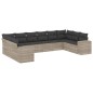 vidaXL 10-tlg. Garten-Sofagarnitur mit Kissen Hellgrau Poly Rattan vidaXL 10-tlg. Garten-Sofagarnitur mit Kissen Hellgrau Poly Rattan