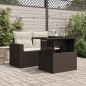 vidaXL Gartentisch mit Glasplatte Braun 100x55x73 cm Poly Rattan vidaXL Gartentisch mit Glasplatte Braun 100x55x73 cm Poly Rattan