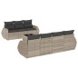 vidaXL 8-tlg. Garten-Sofagarnitur mit Kissen Hellgrau Poly Rattan vidaXL 8-tlg. Garten-Sofagarnitur mit Kissen Hellgrau Poly Rattan