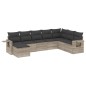 vidaXL 8-tlg. Garten-Sofagarnitur mit Kissen Hellgrau Poly Rattan vidaXL 8-tlg. Garten-Sofagarnitur mit Kissen Hellgrau Poly Rattan