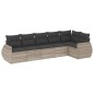 vidaXL 6-tlg. Garten-Sofagarnitur mit Kissen Hellgrau Poly Rattan vidaXL 6-tlg. Garten-Sofagarnitur mit Kissen Hellgrau Poly Rattan