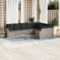 vidaXL 9-tlg. Garten-Sofagarnitur mit Kissen Hellgrau Poly Rattan vidaXL 9-tlg. Garten-Sofagarnitur mit Kissen Hellgrau Poly Rattan