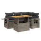 vidaXL 5-tlg. Garten-Sofagarnitur mit Kissen Grau Poly Rattan vidaXL 5-tlg. Garten-Sofagarnitur mit Kissen Grau Poly Rattan