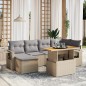 vidaXL 7-tlg. Garten-Sofagarnitur mit Kissen Beige Poly Rattan vidaXL 7-tlg. Garten-Sofagarnitur mit Kissen Beige Poly Rattan