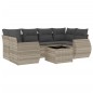vidaXL 7-tlg. Garten-Sofagarnitur mit Kissen Hellgrau Poly Rattan vidaXL 7-tlg. Garten-Sofagarnitur mit Kissen Hellgrau Poly Rattan