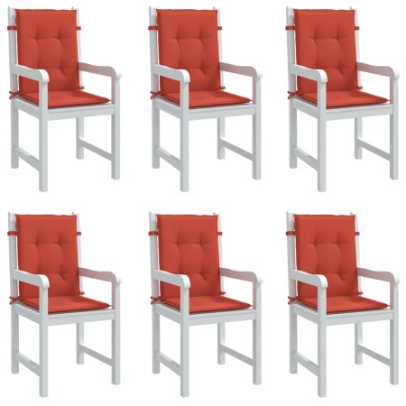 vidaXL Niedriglehner-Auflagen 6 Stk. Melange Rot 100x50x4 cm Stoff