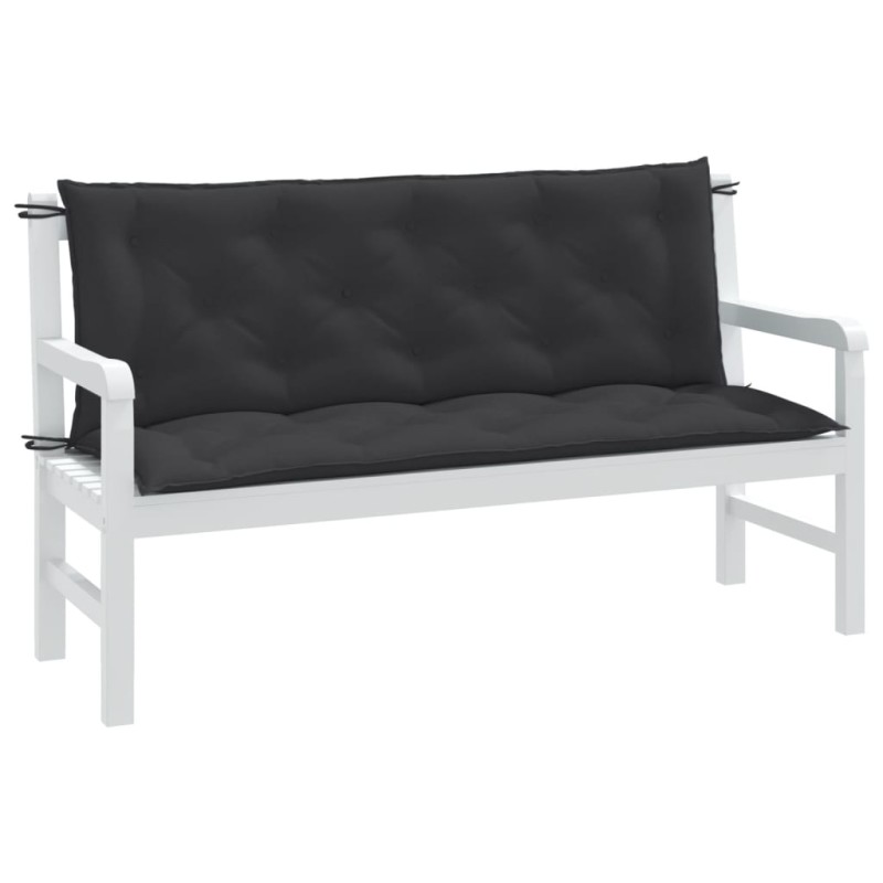 vidaXL Gartenbank-Auflagen 2 Stk. Melange Anthrazit 150x50x7 cm Stoff vidaXL Gartenbank-Auflagen 2 Stk. Melange Anthrazit 150x50x7 cm Stoff