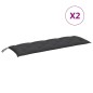 vidaXL Gartenbank-Auflagen 2 Stk. Melange Anthrazit 150x50x7 cm Stoff vidaXL Gartenbank-Auflagen 2 Stk. Melange Anthrazit 150x50x7 cm Stoff