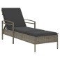 vidaXL Sonnenliege mit Auflage Grau 63x200x81 cm Poly Rattan vidaXL Sonnenliege mit Auflage Grau 63x200x81 cm Poly Rattan