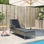 vidaXL Sonnenliege mit Auflage Grau 63x200x81 cm Poly Rattan vidaXL Sonnenliege mit Auflage Grau 63x200x81 cm Poly Rattan