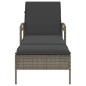 vidaXL Sonnenliege mit Auflage Grau 63x200x81 cm Poly Rattan vidaXL Sonnenliege mit Auflage Grau 63x200x81 cm Poly Rattan