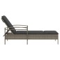 vidaXL Sonnenliege mit Auflage Grau 63x200x81 cm Poly Rattan vidaXL Sonnenliege mit Auflage Grau 63x200x81 cm Poly Rattan