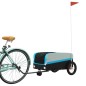 vidaXL Fahrradanhänger Schwarz und Blau 30 kg Eisen vidaXL Fahrradanhänger Schwarz und Blau 30 kg Eisen