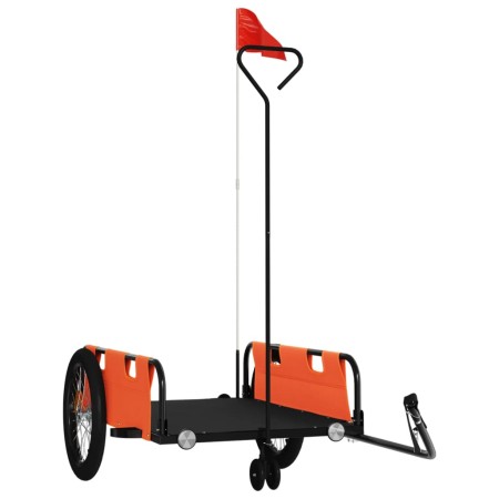 vidaXL Fahrradanhänger Orange und Schwarz Oxford-Gewebe & Eisen