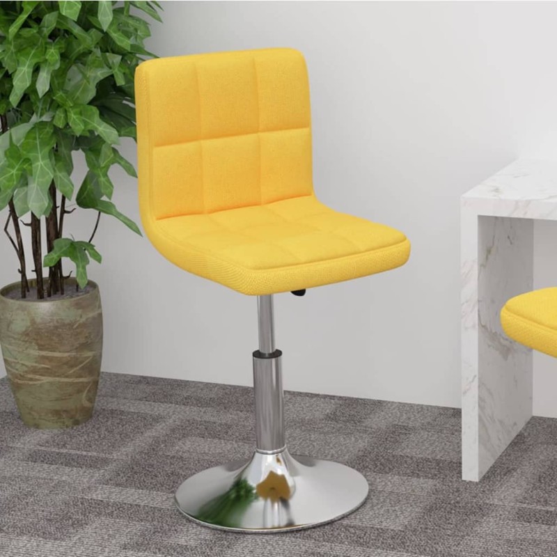 vidaXL Drehbarer Barhocker Gelb Stoff vidaXL Drehbarer Barhocker Gelb Stoff